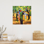 August Macke art: Frau in einer grünen Jacket, Poster (Küche)