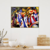 August Macke art, Girl in the Greenery Poster (Küche)