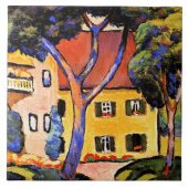 August Macke art, Haus in einer Landschaft Fliese (Vorderseite)