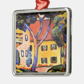 August Macke art, Haus in einer Landschaft, Ornament Aus Metall (Links)