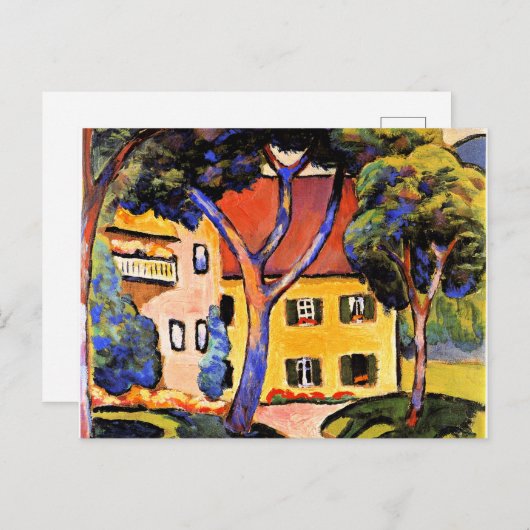 August Macke art, Haus in einer Landschaft Postkarte (Vorne/Hinten)