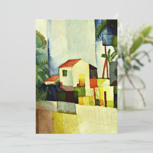 August Macke art: Helles Haus Karte (Stehend Vorderseite)