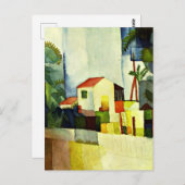 August Macke art: Helles Haus Postkarte (Vorne/Hinten)
