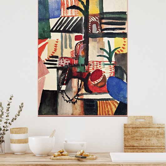 August Macke artwork, Man with Donkey Poster (Küche)