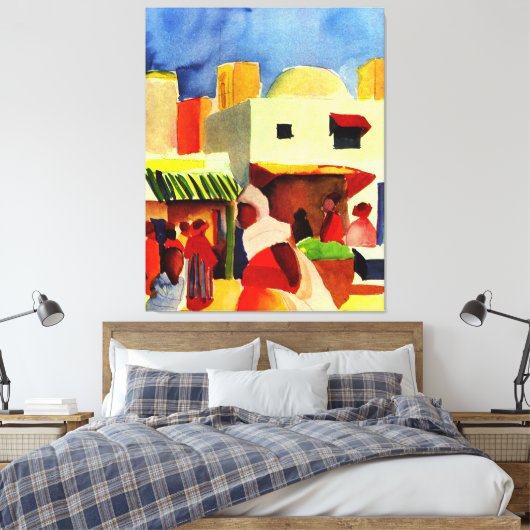 August Macke Artwork, Markt in Algier Leinwanddruck (Insitu (Schlafzimmer))