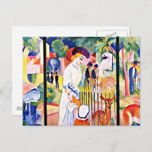 August Macke - Big Zoo, August Macke Malerei Postkarte (Vorne/Hinten)