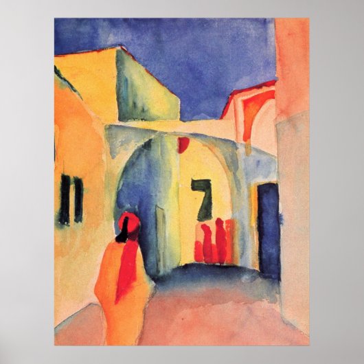 August Macke - Blick in eine Straße 1914 Poster (Vorne)