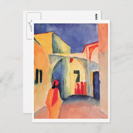August Macke - Blick in eine Straße 1914 Postkarte (Vorne/Hinten)