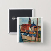 August Macke - Bonn-Häuser und Öl des Kamin-1911 Button (Vorne & Hinten)