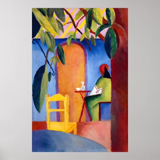 August Macke Café Bliss Kunst Druck Deutsch Poster (Vorne)