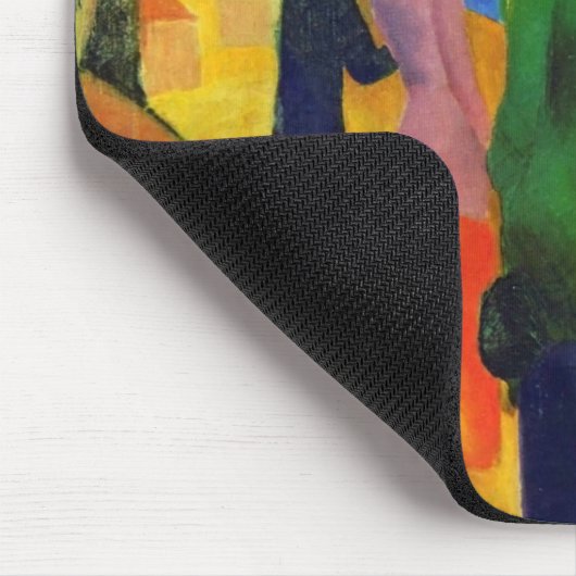 August Macke - Dame in einer grünen Jacke Mousepad (Ecke)