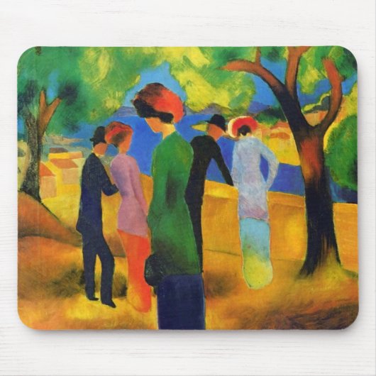 August Macke - Dame in einer grünen Jacke Mousepad (Vorne)