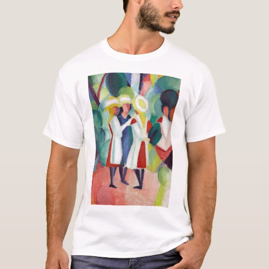 August Macke drei Mädchen in den gelben Strohhüten T-Shirt (Vorderseite)
