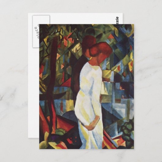 August Macke - ein Paar im Wald Postkarte (Vorne/Hinten)