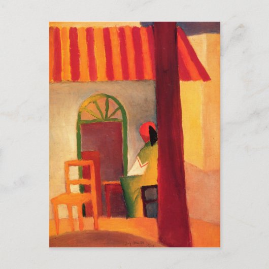 August Macke Farbenfrohe Postkarte (Vorderseite)