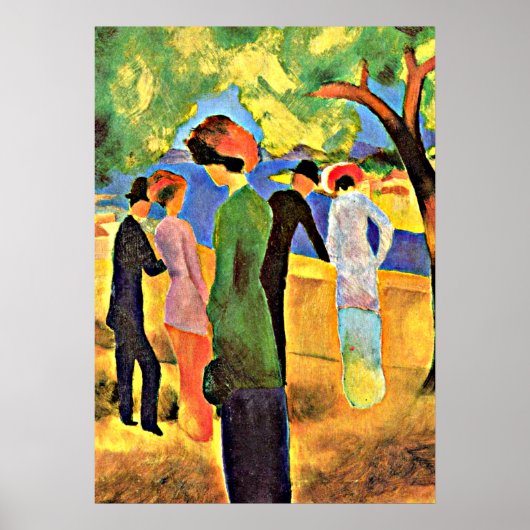 August Macke - Frau im Grünen Poster (Vorne)