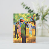 August Macke - Frau in einer grünen Karte (Stehend Vorderseite)