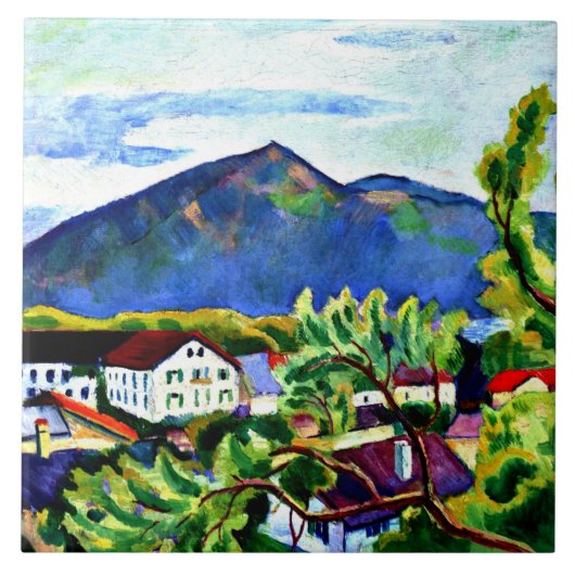 August Macke - Frühjahrslandschaft in Tegernsee Fliese (Vorderseite)