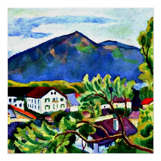 August Macke - Frühjahrslandschaft in Tegernsee Poster (Vorderseite)