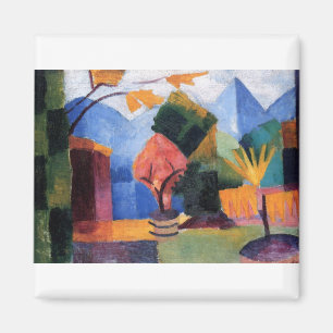 August Macke - Garten am Thuner Lake 1913 Öl Magnet