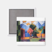 August Macke - Garten am Thuner See 1913 Magnet (Vorderseite/Rückseite)