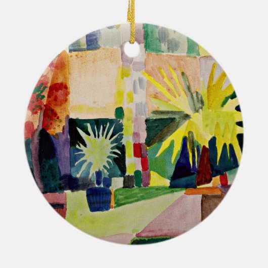 August Macke: Garten am Thunersee Keramik Ornament (Hinten)