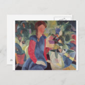 August Macke - Girl w/Fish Bell 1914 Fischglocke Postkarte (Vorne/Hinten)