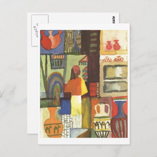 August Macke - Händler mit Jugs 1914 Jug Vendor Postkarte (Vorne/Hinten)