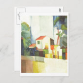 August Macke - Helles Haus 1914 helles Haus Postkarte (Vorne/Hinten)