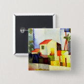 August Macke Helles Haus Aquarellmalerei Button (Vorne & Hinten)