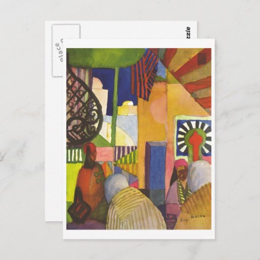 August Macke - Im Basar - 1914 im Basar Postkarte (Vorne/Hinten)
