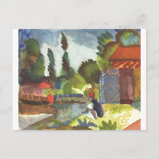 August Macke - Island Shank w/sitzend Arabisch 191 Postkarte (Vorderseite)