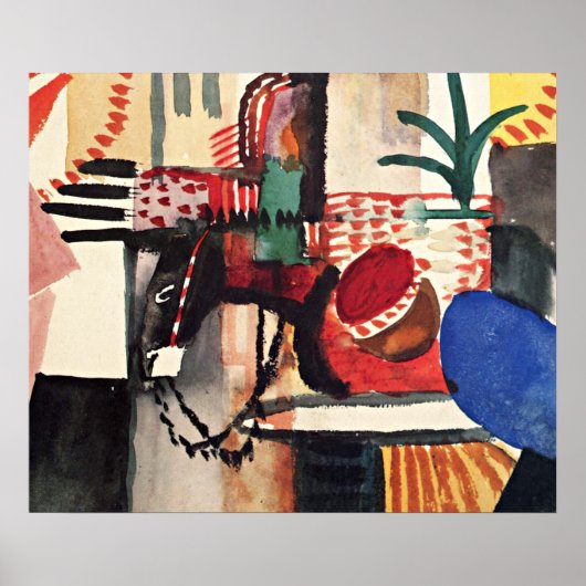August Macke Kunstwerk, Mann mit Esel Poster (Vorne)