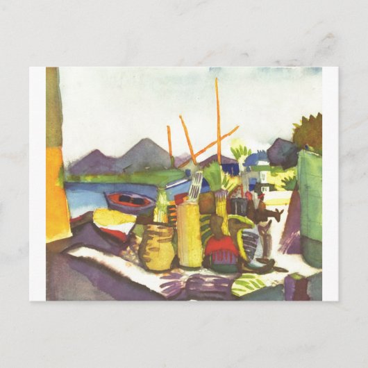 August Macke - Landschaft mit Hammamet 1914 Postkarte (Vorderseite)