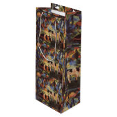 August Macke Landschaft mit Kühen und Kamel Geschenktüte Für Weinflaschen (Vorderseite Schrägansicht)