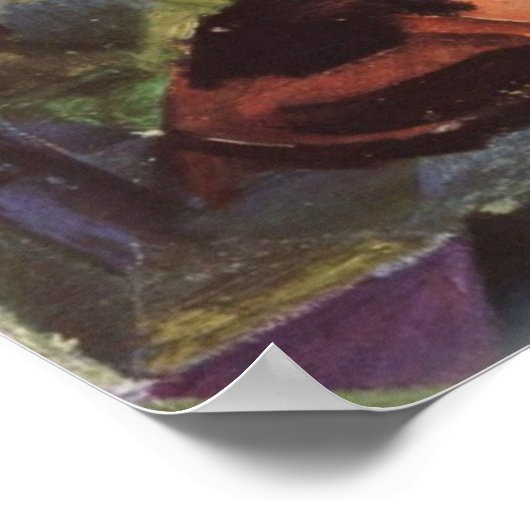 August Macke Landschaft mit Kühen und Kamel Poster (Ecke)