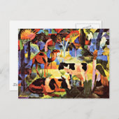 August Macke - Landschaft mit Kühen und Kamel Postkarte (Vorne/Hinten)