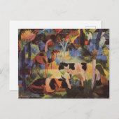 August Macke Landschaft mit Kühen und Kamel Postkarte (Vorne/Hinten)