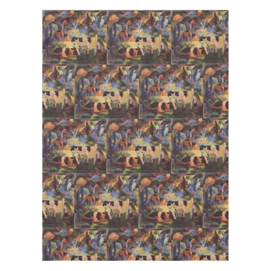 August Macke Landschaft mit Kühen und Kamel Tischdecke (Vorderseite)