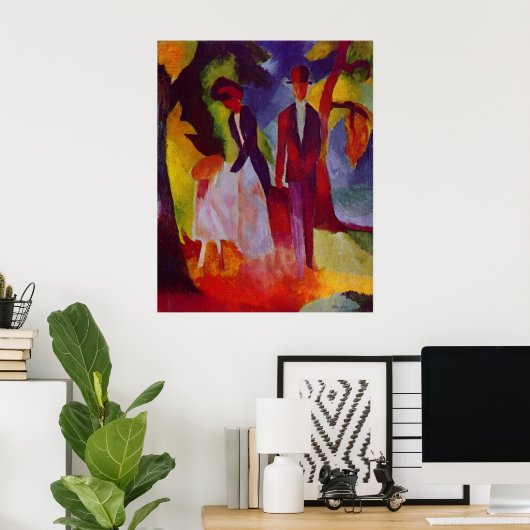 August Macke - "Leute am blauen See 1913" im Blue  Poster (Heimbüro)