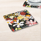 August-Macke-Malerei, Teppich aus Blume, Rechteckiger Pappuntersetzer (angewinkelt)