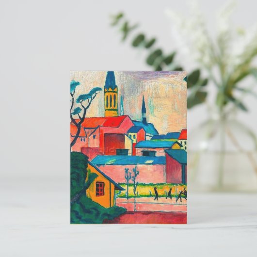 August Macke - Marienkirche, Kunstmalerei Postkarte (Stehend Vorderseite)