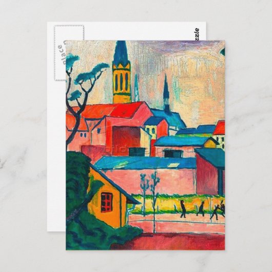 August Macke - Marienkirche, Kunstmalerei Postkarte (Vorne/Hinten)
