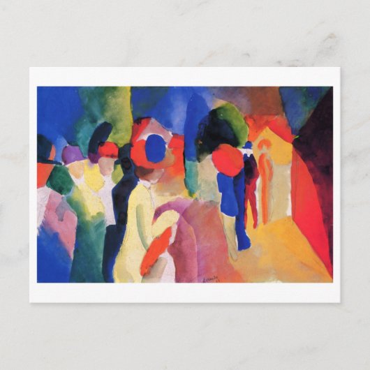 August Macke - mit gelber Jacke 1913 Wasserfarbe Postkarte (Vorderseite)