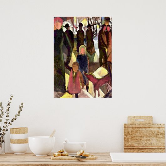 August Macke painting, Farewell Poster (Küche)