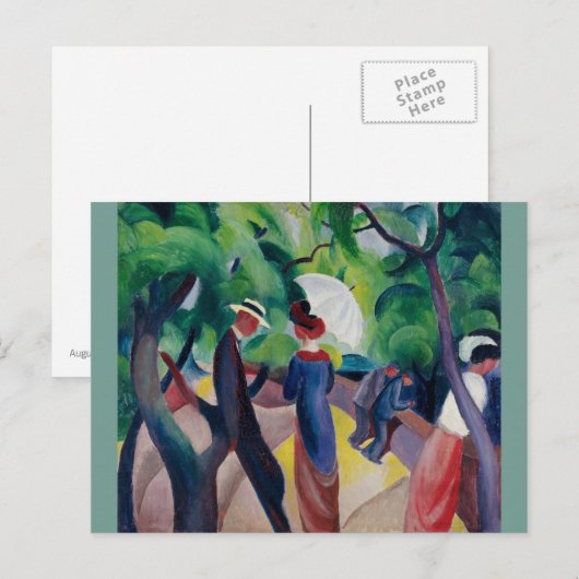 August Macke Promenade Postkarte (Vorne/Hinten)