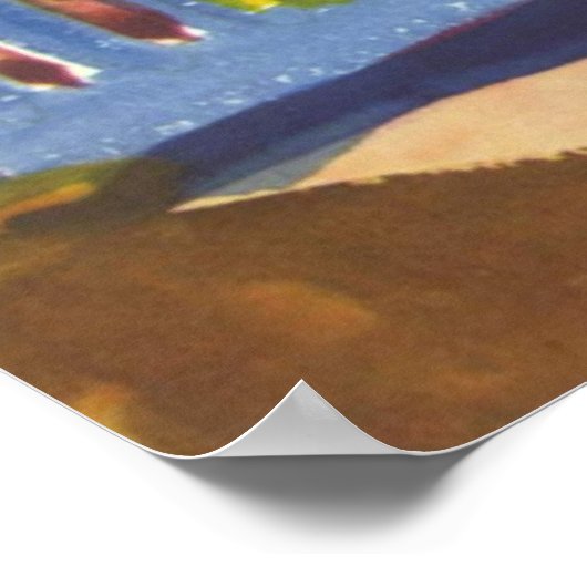 August Macke - Terrasse in St. Germain 1914 Poster (Ecke)