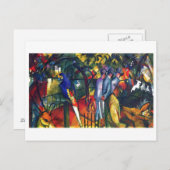 August Macke - Zoo Garden 1912 Öl auf Leinwand Postkarte (Vorne/Hinten)