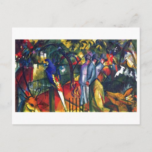August Macke - Zoo Garden 1912 Öl auf Leinwand Postkarte (Vorderseite)