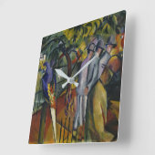 August Macke Zoological Garden I Quadratische Wanduhr (Winkel)